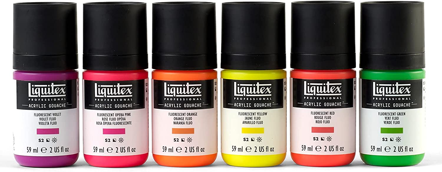Liquitex Professional Acrylic Gouache Paint, 6 x 59ml (2-oz), Primaries Set - Image 4